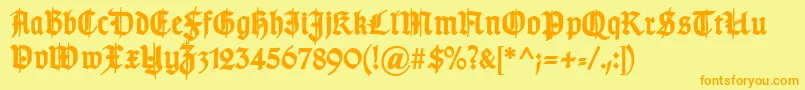 TypographergotischSchmuckBold Font – Orange Fonts on Yellow Background