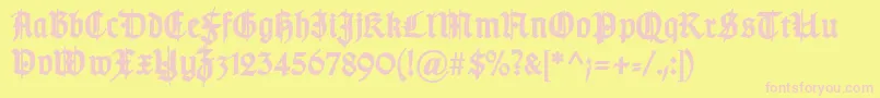 TypographergotischSchmuckBold Font – Pink Fonts on Yellow Background