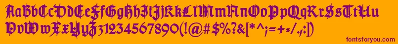 TypographergotischSchmuckBold Font – Purple Fonts on Orange Background