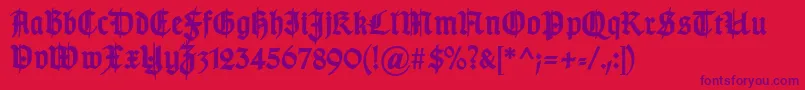 fuente TypographergotischSchmuckBold – Fuentes Moradas Sobre Fondo Rojo