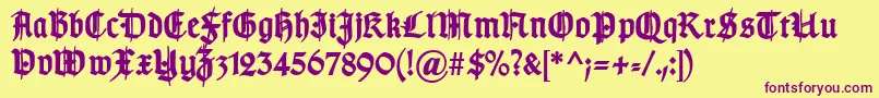 Шрифт TypographergotischSchmuckBold – фиолетовые шрифты на жёлтом фоне
