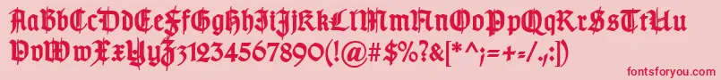 fuente TypographergotischSchmuckBold – Fuentes Rojas Sobre Fondo Rosa