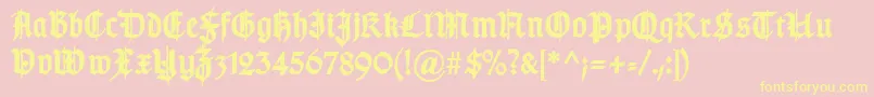 TypographergotischSchmuckBold Font – Yellow Fonts on Pink Background