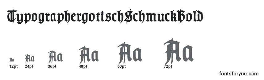 Размеры шрифта TypographergotischSchmuckBold