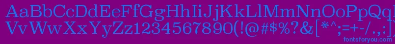 SuperclarendonltRegular-Schriftart – Blaue Schriften auf violettem Hintergrund