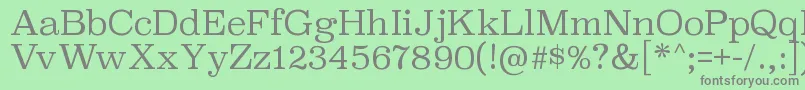フォントSuperclarendonltRegular – 緑の背景に灰色の文字