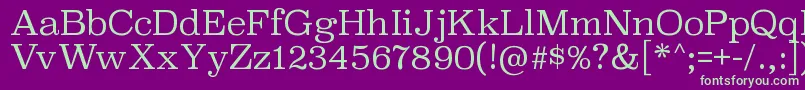 フォントSuperclarendonltRegular – 紫の背景に緑のフォント
