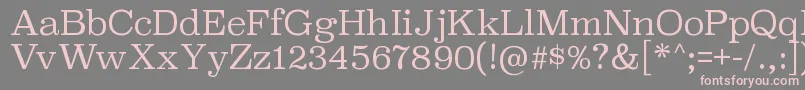 フォントSuperclarendonltRegular – 灰色の背景にピンクのフォント