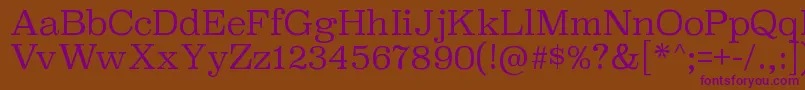 SuperclarendonltRegular Font – Purple Fonts on Brown Background