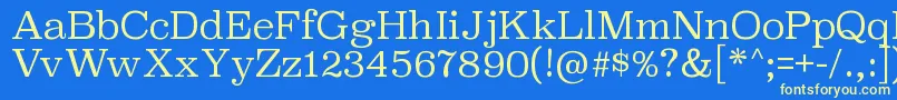 SuperclarendonltRegular Font – Yellow Fonts on Blue Background