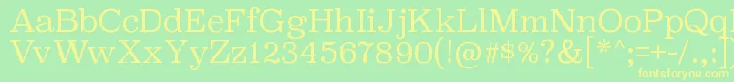 SuperclarendonltRegular-Schriftart – Gelbe Schriften auf grünem Hintergrund