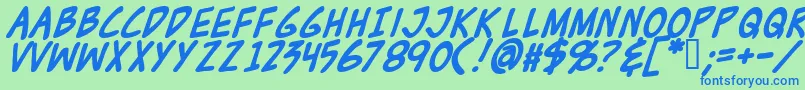 ZudJuiceBold Font – Blue Fonts on Green Background