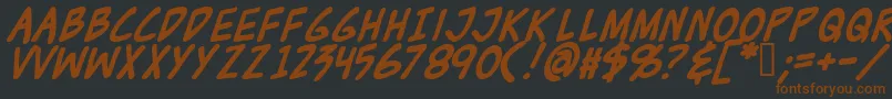 Шрифт ZudJuiceBold – коричневые шрифты на чёрном фоне