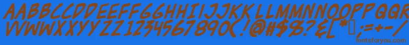 ZudJuiceBold Font – Brown Fonts on Blue Background