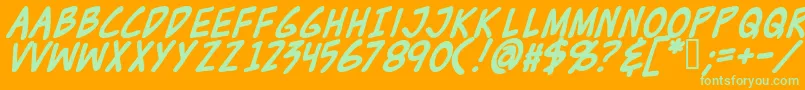 ZudJuiceBold Font – Green Fonts on Orange Background