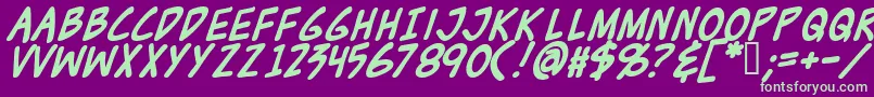 ZudJuiceBold Font – Green Fonts on Purple Background