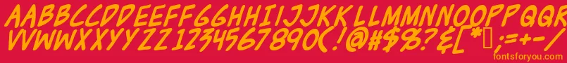 fuente ZudJuiceBold – Fuentes Naranjas Sobre Fondo Rojo