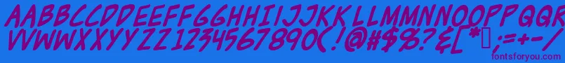 ZudJuiceBold Font – Purple Fonts on Blue Background