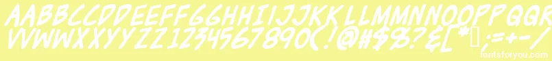 ZudJuiceBold Font – White Fonts on Yellow Background