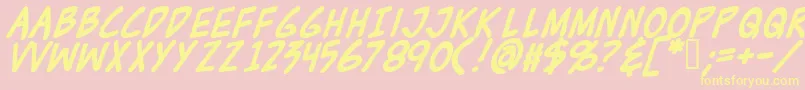 ZudJuiceBold Font – Yellow Fonts on Pink Background