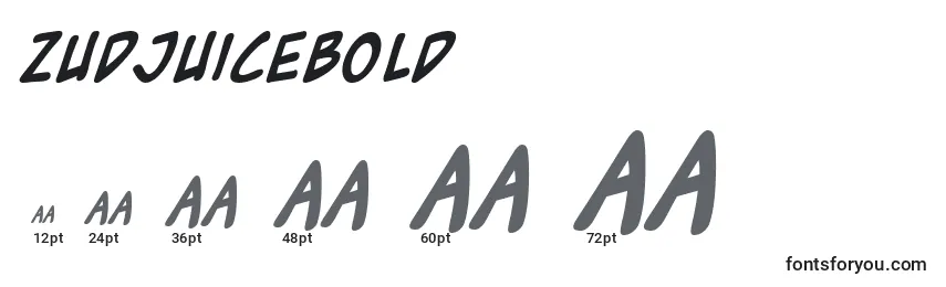 ZudJuiceBold Font Sizes