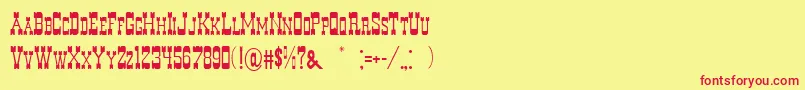 DecreeArtOne Font – Red Fonts on Yellow Background