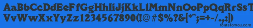 VeracruzserialHeavyRegular Font – Black Fonts on Blue Background