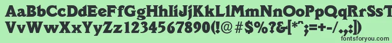 VeracruzserialHeavyRegular Font – Black Fonts on Green Background