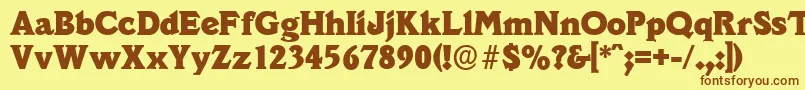 VeracruzserialHeavyRegular Font – Brown Fonts on Yellow Background