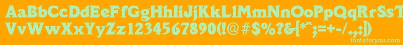 VeracruzserialHeavyRegular Font – Green Fonts on Orange Background