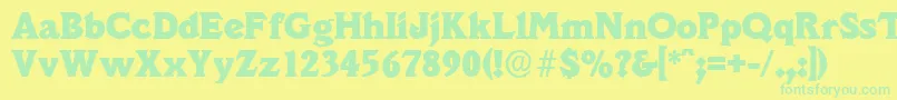 VeracruzserialHeavyRegular Font – Green Fonts on Yellow Background