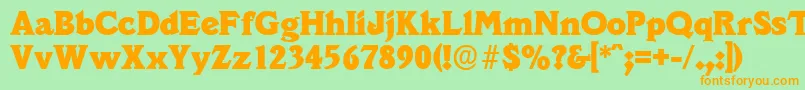 VeracruzserialHeavyRegular Font – Orange Fonts on Green Background