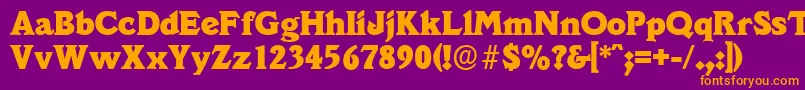 VeracruzserialHeavyRegular-fontti – oranssit fontit violetilla taustalla
