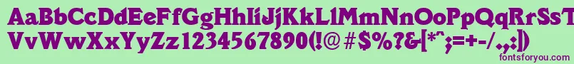 VeracruzserialHeavyRegular Font – Purple Fonts on Green Background