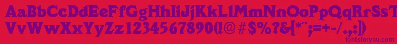 VeracruzserialHeavyRegular Font – Purple Fonts on Red Background