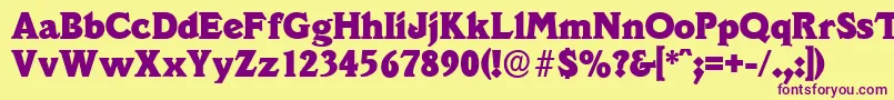 VeracruzserialHeavyRegular Font – Purple Fonts on Yellow Background
