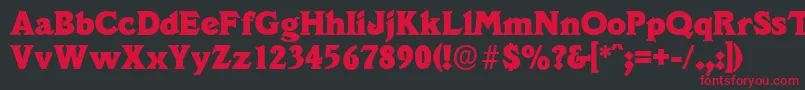 VeracruzserialHeavyRegular Font – Red Fonts on Black Background