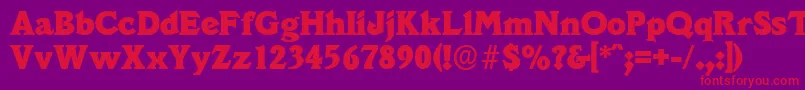 VeracruzserialHeavyRegular Font – Red Fonts on Purple Background