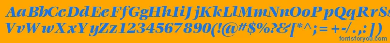 VoraceblacksskItalic Font – Blue Fonts on Orange Background