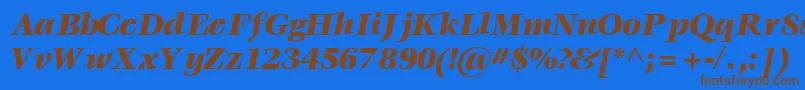 VoraceblacksskItalic Font – Brown Fonts on Blue Background