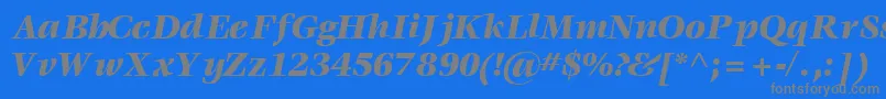 フォントVoraceblacksskItalic – 青い背景に灰色の文字