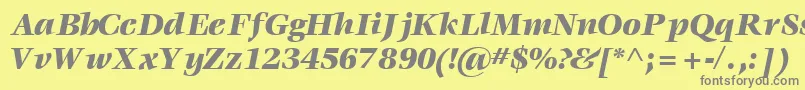 VoraceblacksskItalic Font – Gray Fonts on Yellow Background