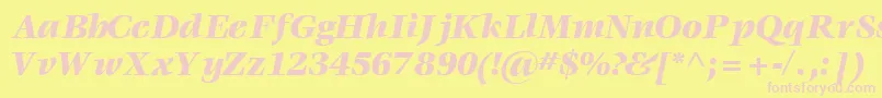 VoraceblacksskItalic Font – Pink Fonts on Yellow Background