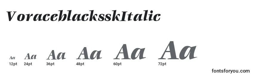 Размеры шрифта VoraceblacksskItalic