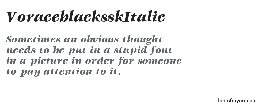 VoraceblacksskItalic-fontti