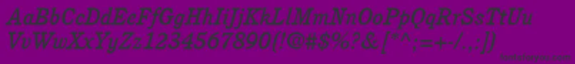 ItcCushingLtMediumItalic Font – Black Fonts on Purple Background