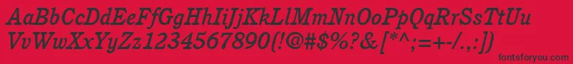 ItcCushingLtMediumItalic Font – Black Fonts on Red Background