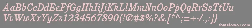 ItcCushingLtMediumItalic Font – Pink Fonts on Gray Background