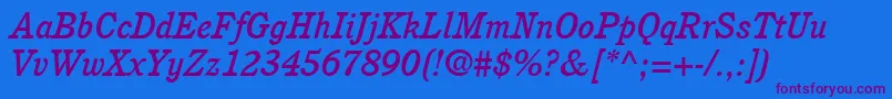 ItcCushingLtMediumItalic Font – Purple Fonts on Blue Background