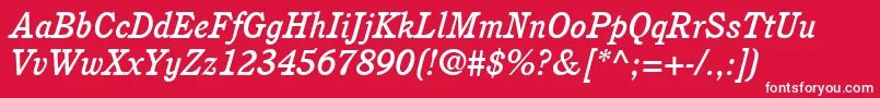 ItcCushingLtMediumItalic Font – White Fonts on Red Background